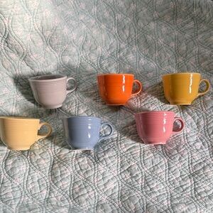 Fiestaware by Homer Laughlin China Company 6 teacups